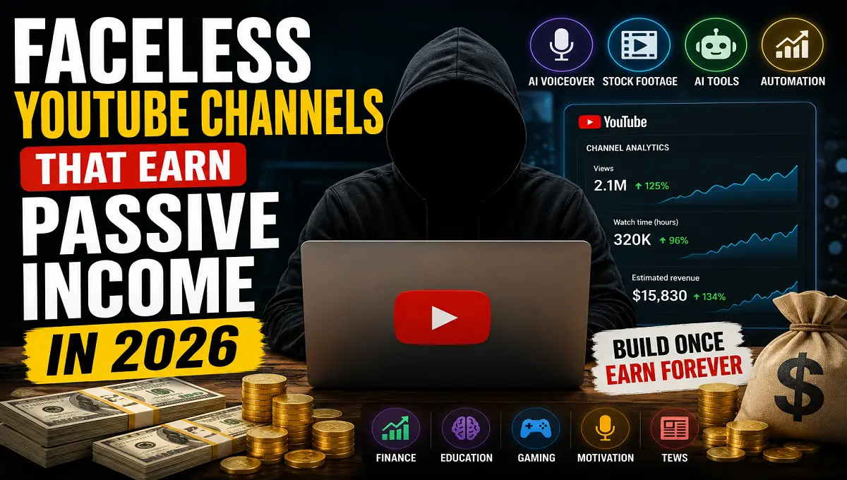 Faceless YouTube Channels That Earn Passive Income in 2026