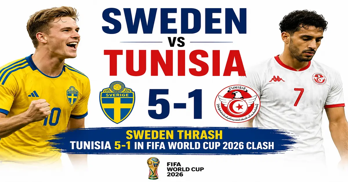Sweden vs Tunisia: Sweden Thrash Tunisia 5-1 in FIFA World Cup 2026 Clash
