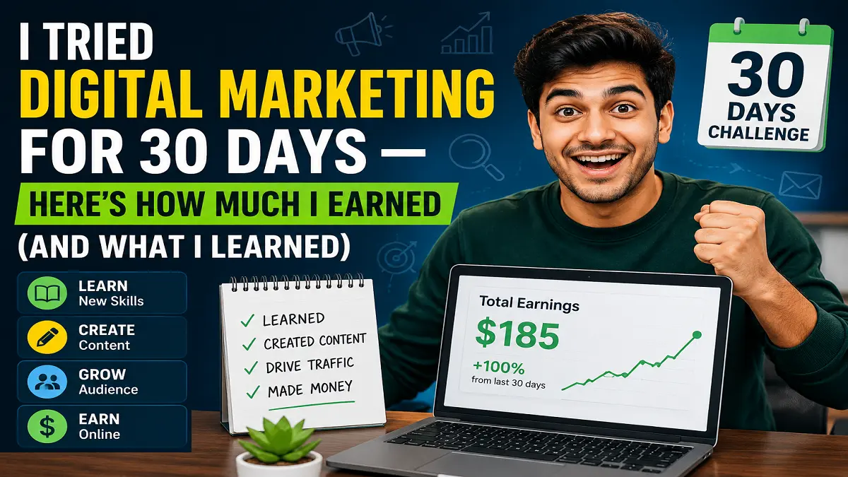 I Tried Digital Marketing for 30 Days – Here’s How Much I Earned (And What I Learned)