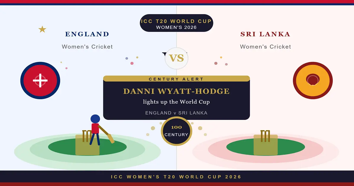 England vs Sri Lanka: Danni Wyatt-Hodge’s Century Lights Up Women’s T20 World Cup 2026